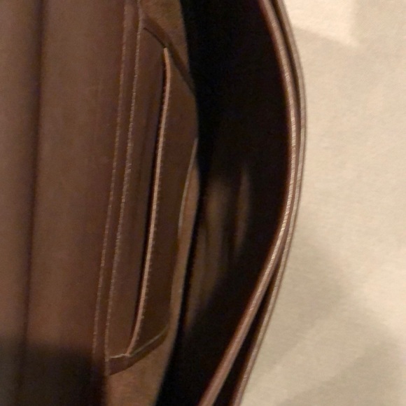 Cognac Brown Leather Coach Briefcase - Picture 5 of 6